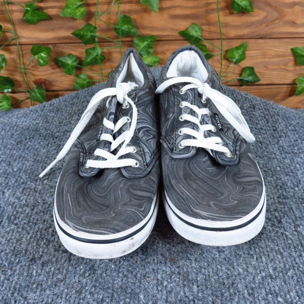 Vans Authentic Lo Pro Women Shoe Size 8 Casual Skate Grey‎ Black Marble Canvas